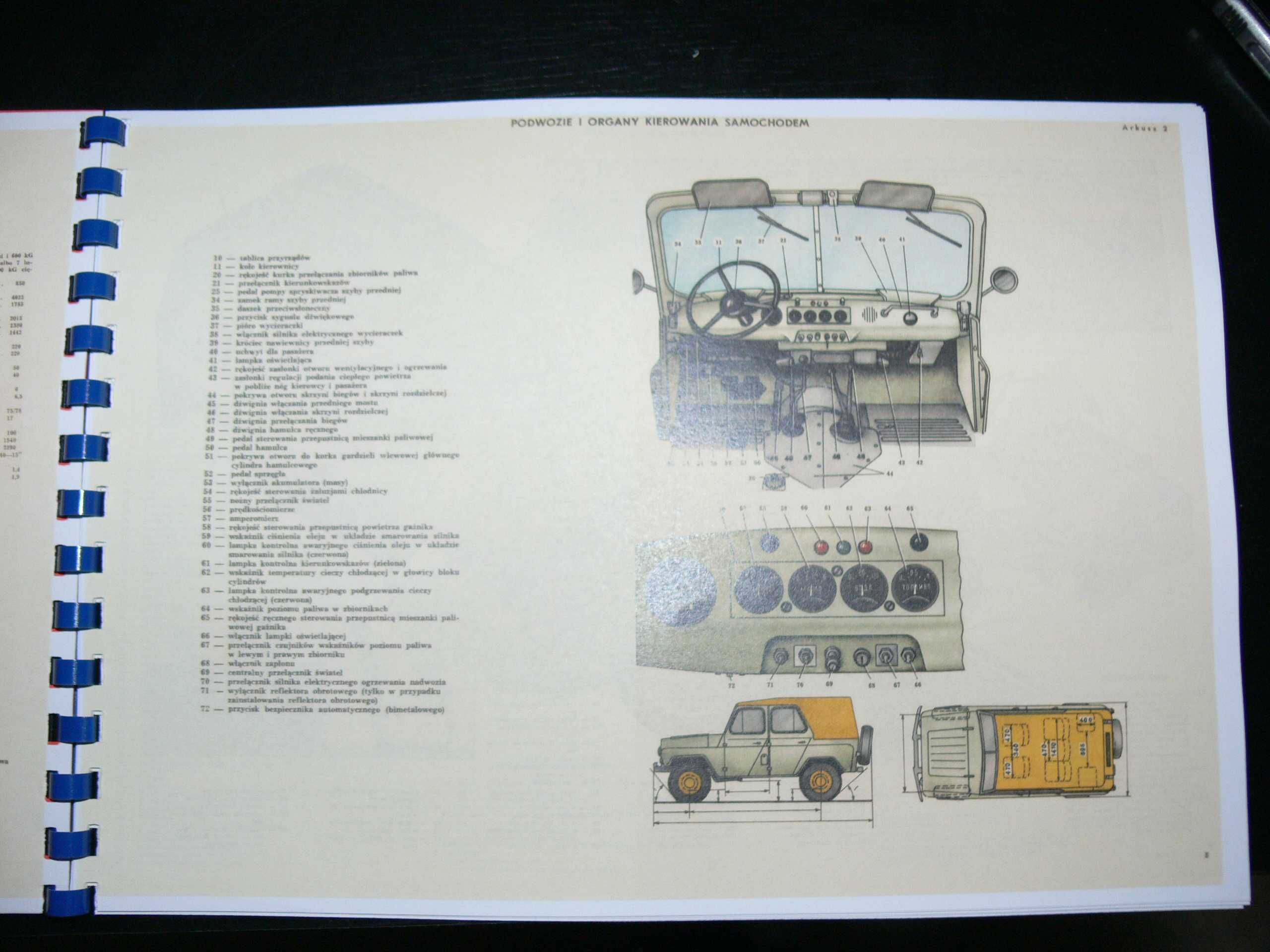 Samochód osobowo-terenowy UAZ 469B Album Tablic Poglądowych z 1975r