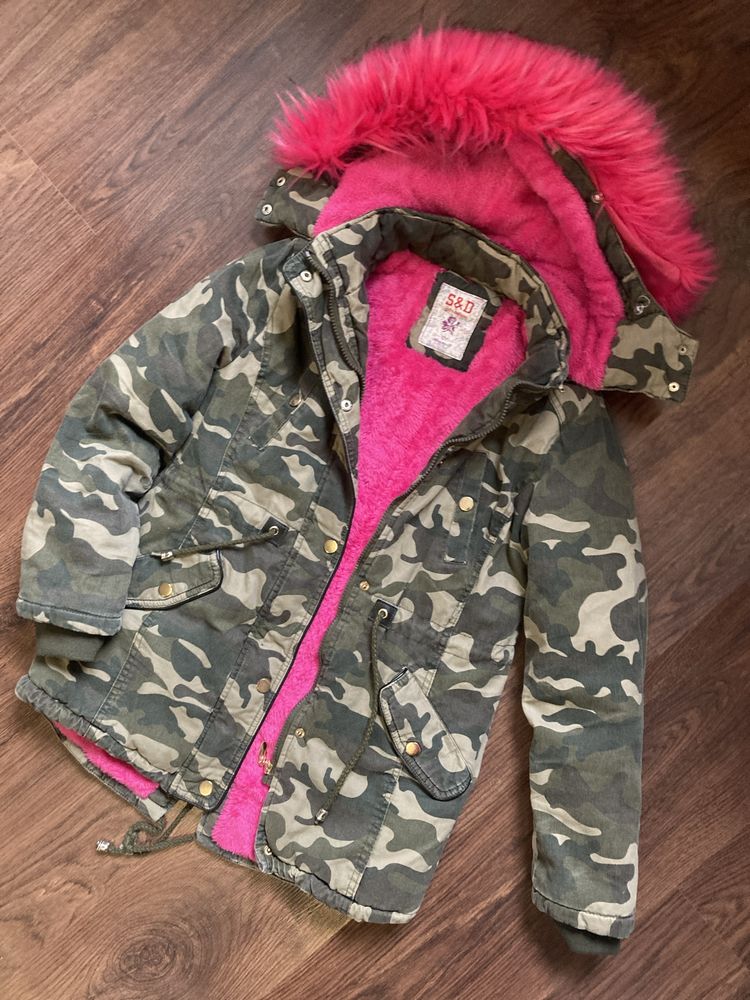 Kurtka zimowa parka moro 146-152