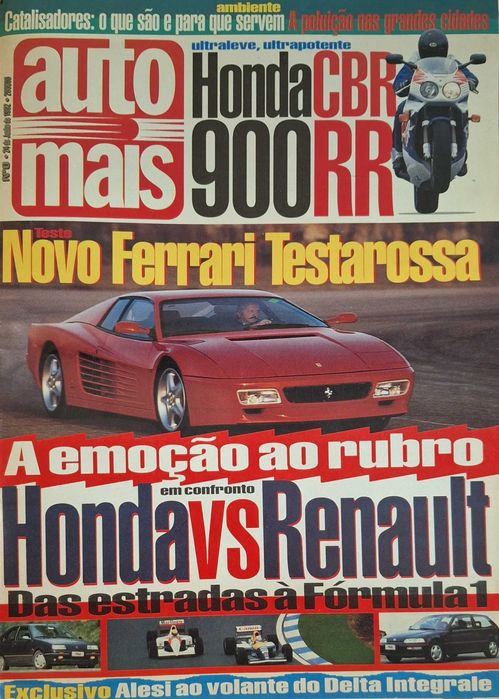 Revista Auto Mais  Nº 0 -  Ferrari Testarossa ensaio Honda CIVIC. etc.