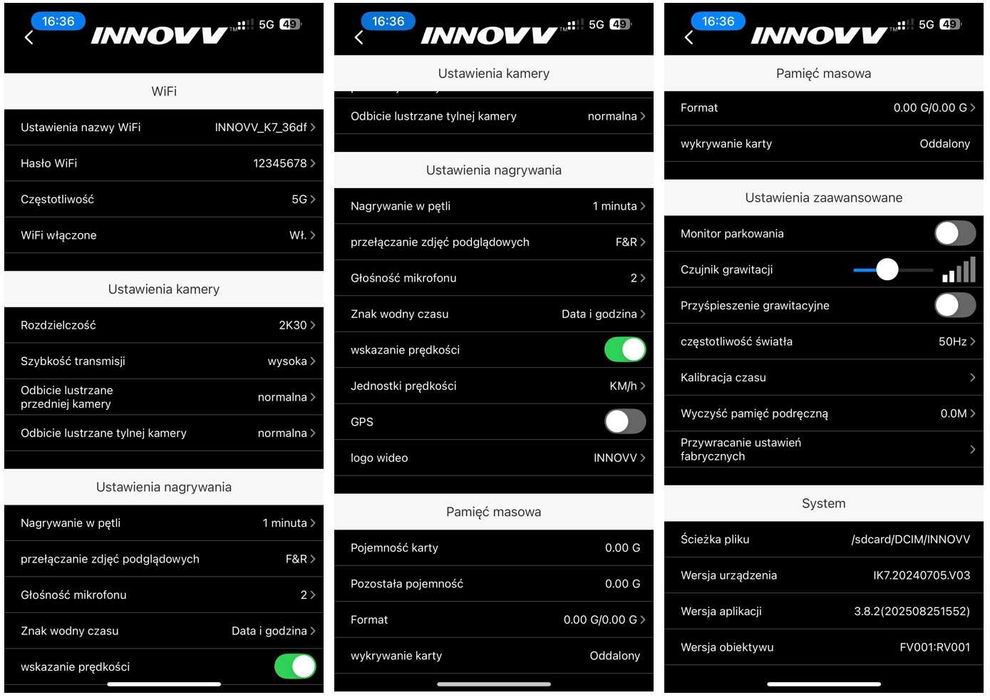 INNOVV K7 wideo rejestrator motocyklowy BMW KTM Honda Ducati Suzuki