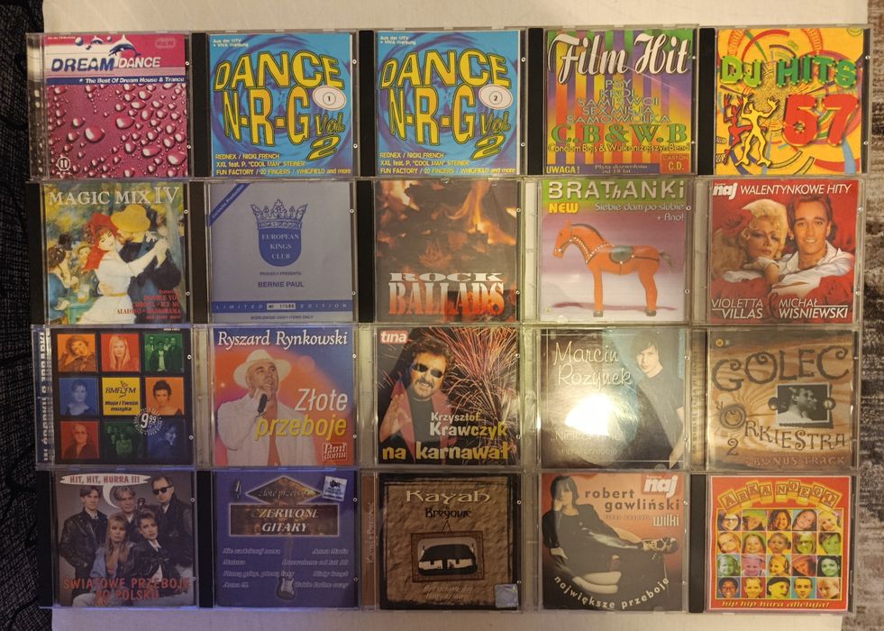 20 płyt CD Film Hit, Magic Mix, Hit Hit Hurra, Rock Ballads, Dance NRG