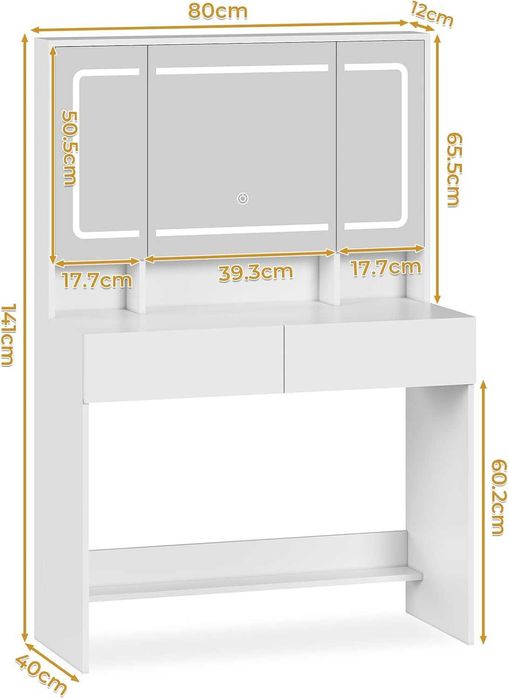 Nowa toaletka / lustro LED / szafka / półka / regał / AOGLLATI !N97!