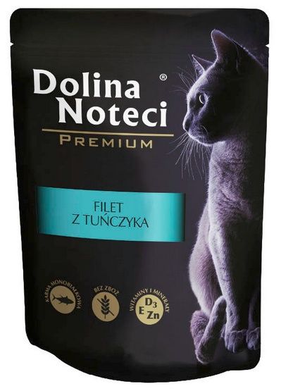 Zdrowa, bezzbożowa karma dla kotów Dolina Noteci Filet z tuńczyka 85g