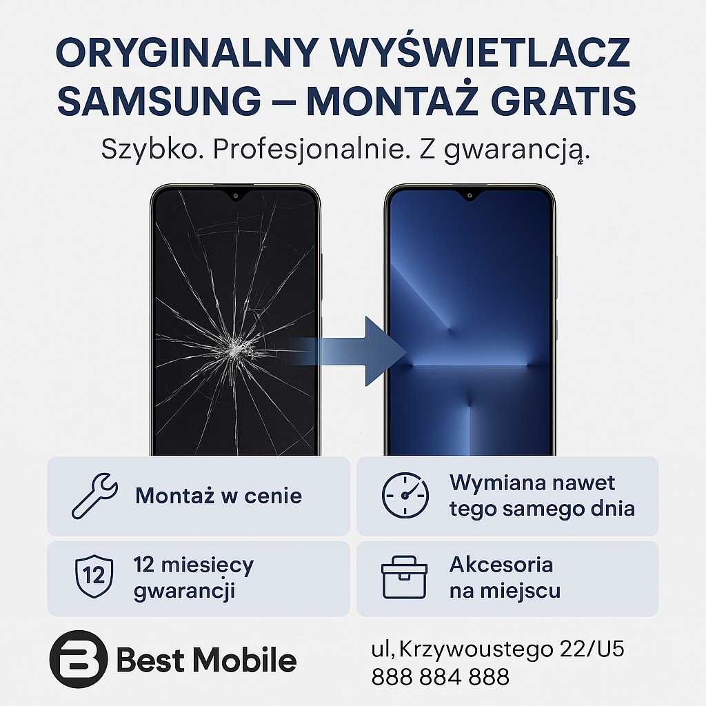 Oryginalny wyświetlacz Samsung A32 4G + montaż Gratis / Best Mobile