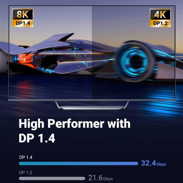 Кабель display port 4K 144hz шнур DP 1.4 дисплей порт для монитора