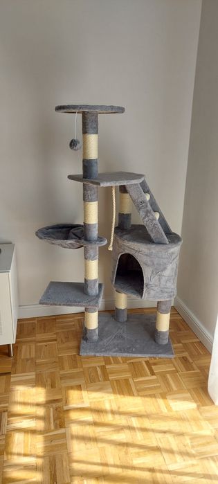 Nowy Duży stabilny drapak dla kota XL legowisko domek puszysty