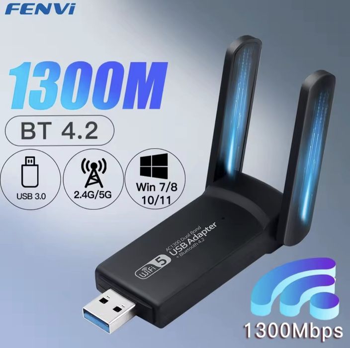 FENVI USB 3.0 Адаптер WiFi Dual Band 2.4G/5GHz + Bluetooth 4.2