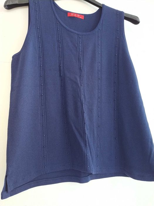 Top / Camisola azul com bolas brilhantes - Tamanho M / L