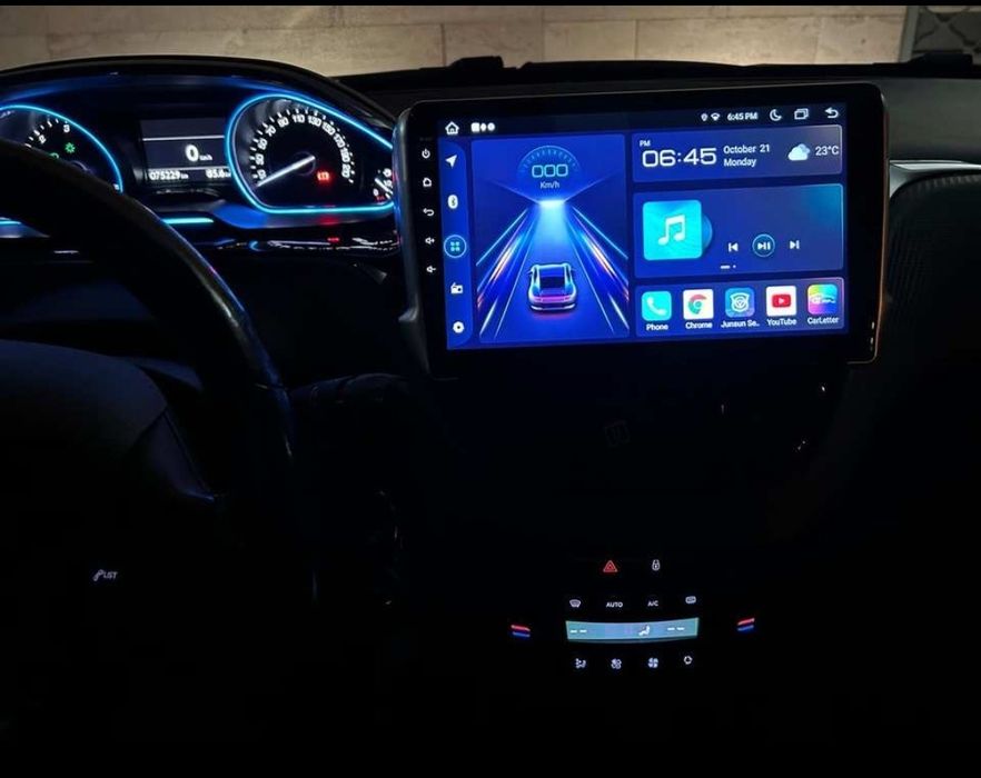 Rádio Android 14 com GPS Peugeot 208/2008 (Novo)