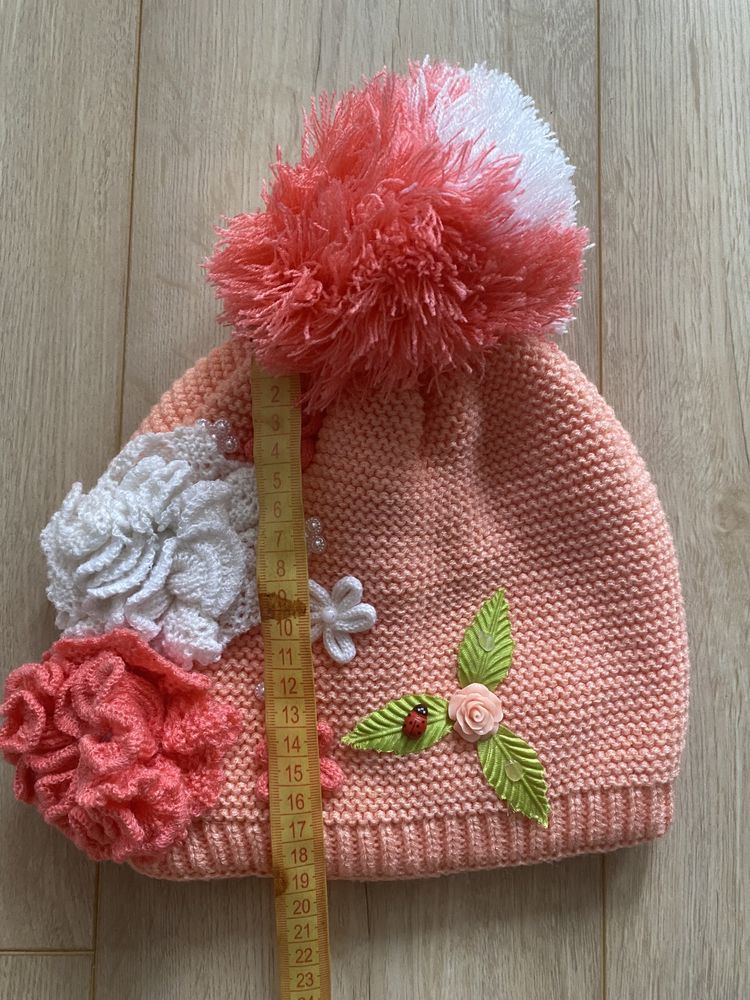 Нова тепла зимова шапочка для дівчини зимняя шапочка шапкадля девочки