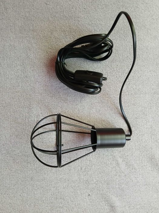 Lampa wisząca z wtyczką i przełącznikiem, 4,5 m, industrialna, loftowa