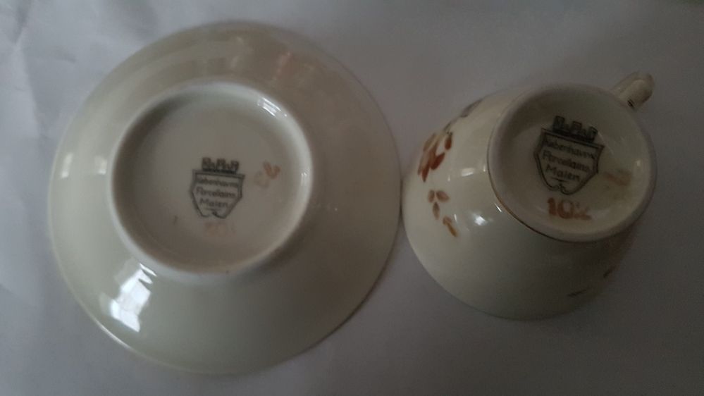 KOBENHAVN PORCELLAINS Maleri filiżanki duńska porcelana 2 szt.