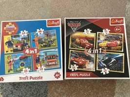 Puzzle 4+ Strażak Sam + Cars Pixar