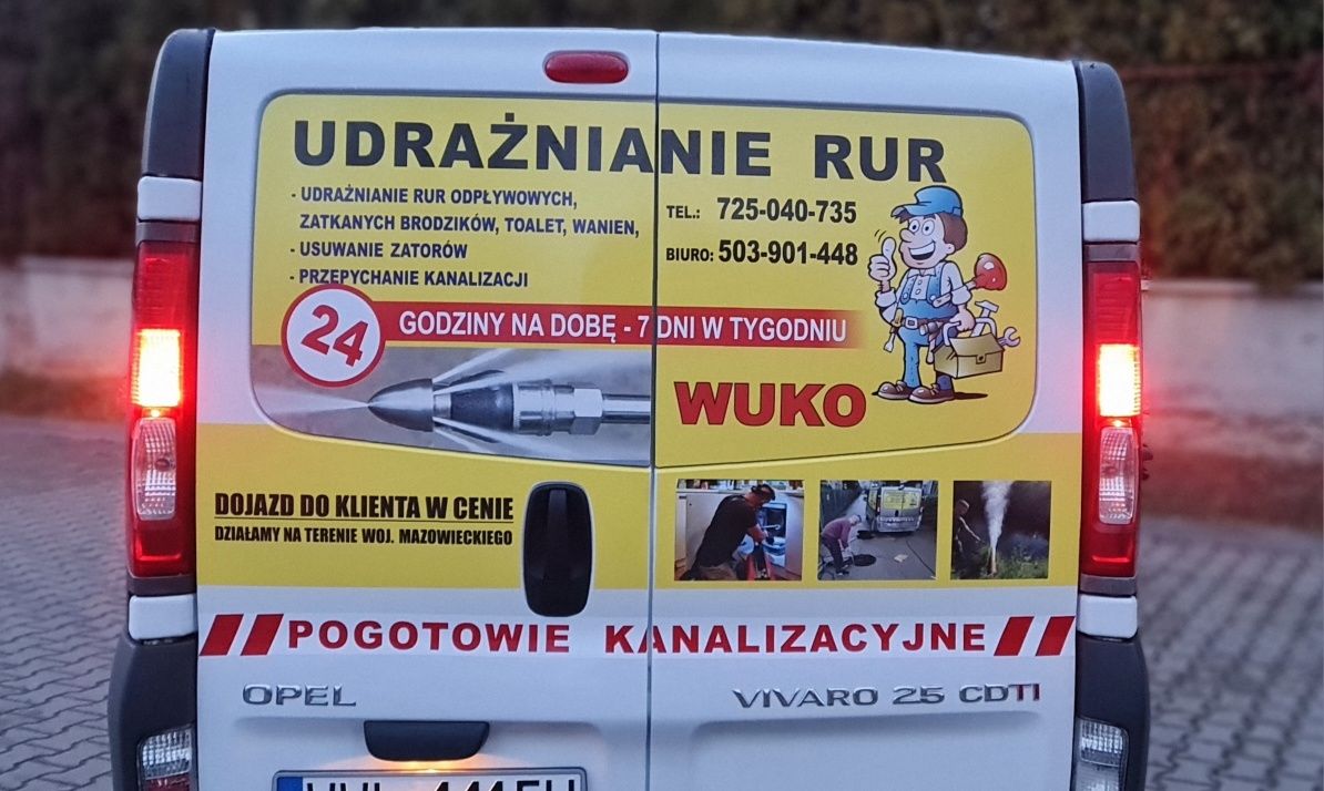Hydraulik Udrażnianie Rur  Kanalizacja przegląd kamerą TV, WUKO 24h7