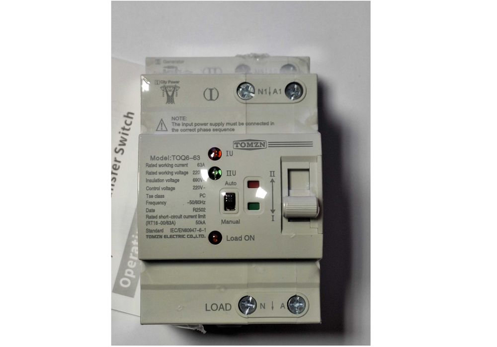 АВР однофазний. TOMZN 2P 4P 63A 220V