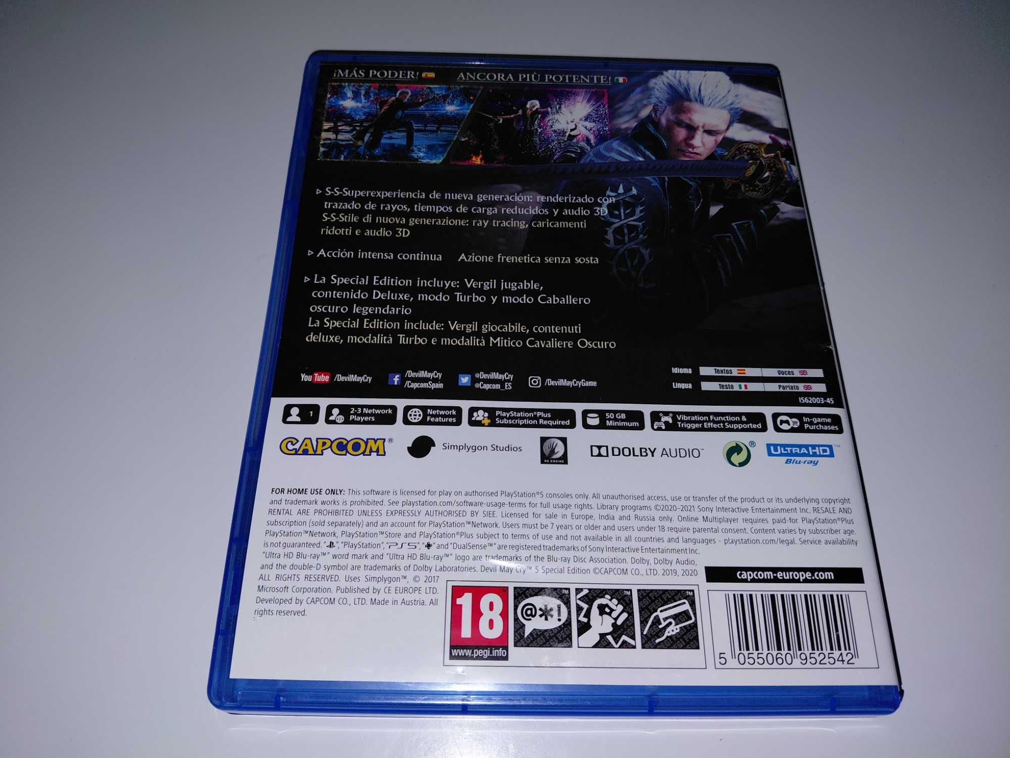 ps5 DEVIL MAY CRY 5 SPECIAL EDITION PL po polsku klasyk slasher
