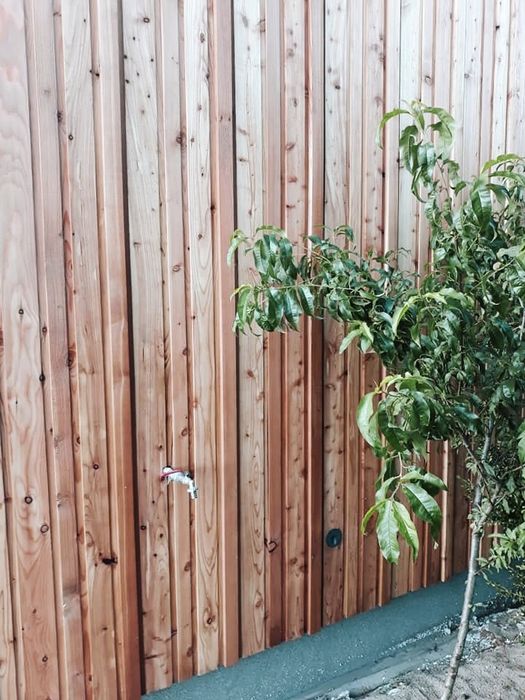 Elewacja  3D modrzew , lamel , deska strugana modrzewiowa