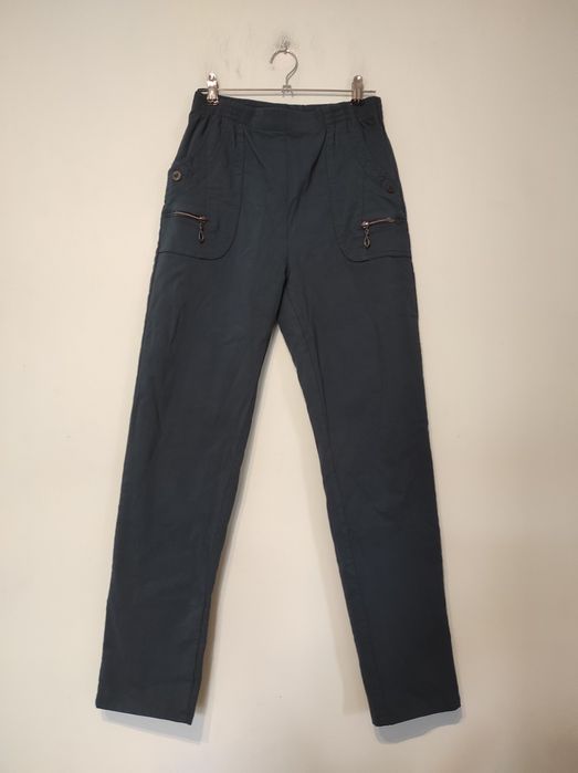 Ocieplane bawełniane spodnie z gumką w pasie