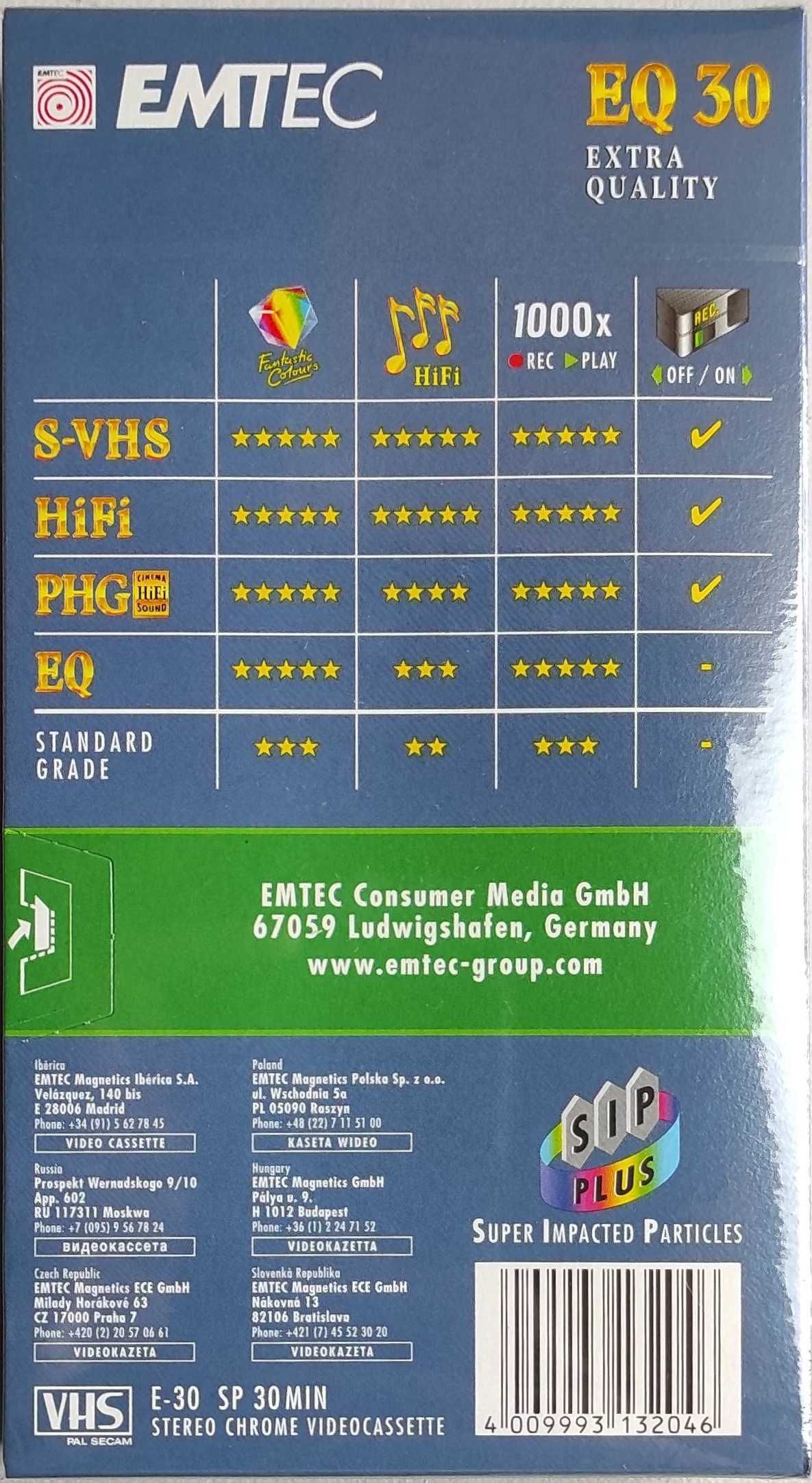 Cassetes VHS - EMTEC - EQ30 - NOVAS ( Ler anuncio)