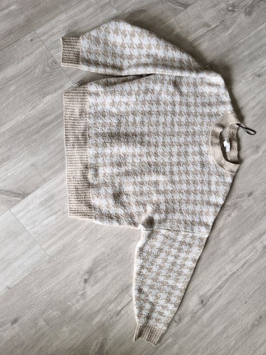 Sweterek H&M, R.L, beżowy pepitka