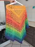 Chusta szalik narzutka handmade rękodzieło ombre szydełko