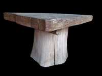 Stół drewniany, ogrodowy, dębowy, z litego drewna