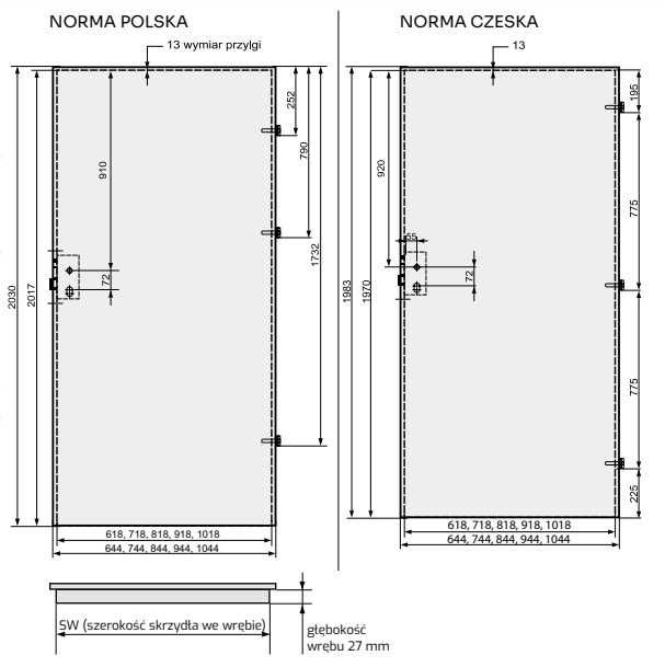 Drzwi Loft 30 Czarny Mat Bezprzylgowe Pochwyt Wpuszczany z lewej 90
