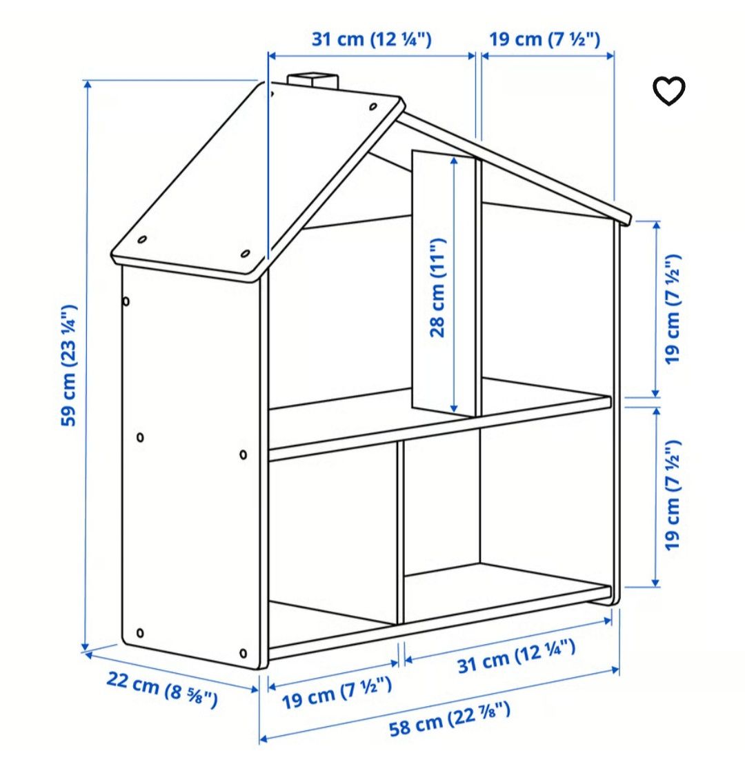 Domek dla lalek - półka, ikea