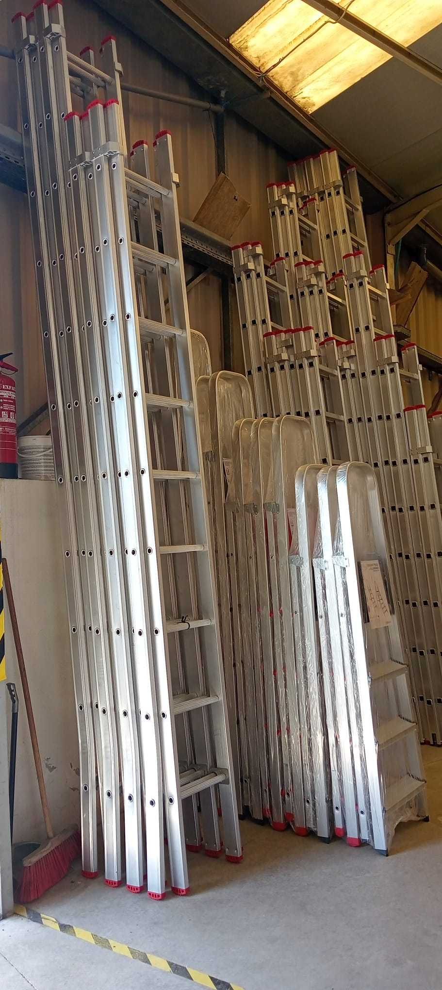 Escada Tripla Alumínio 3m+3m+3m| Degraus Redondos | DIRETO DA FÁBRICA