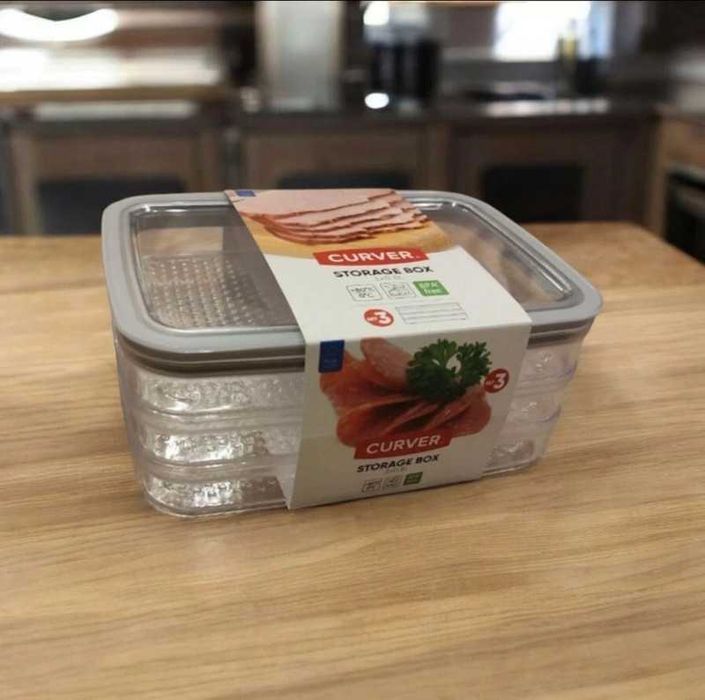 Nowy zestaw pojemników na żywność Curver 3x0.8 L