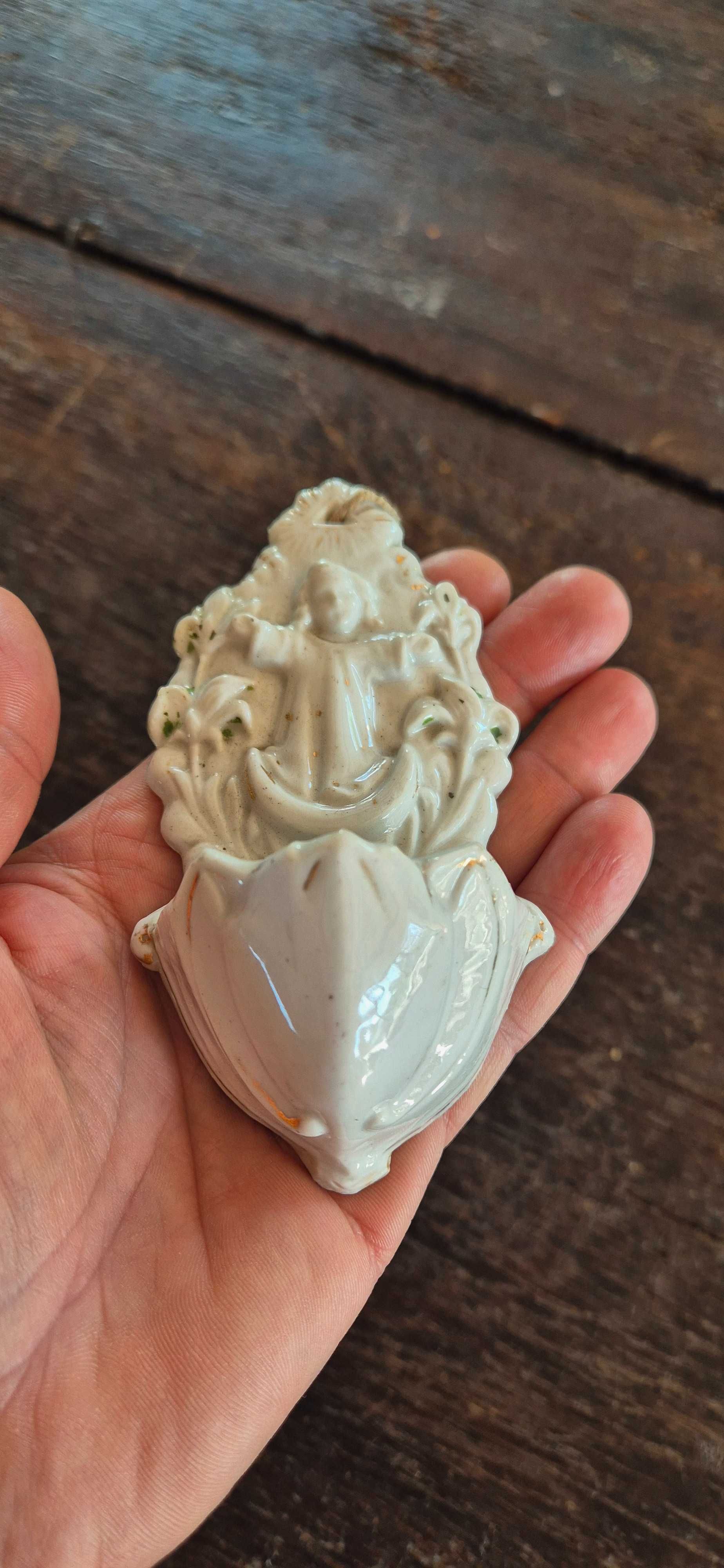 Stara antyczna porcelanowa kropielnica antyk zabytek