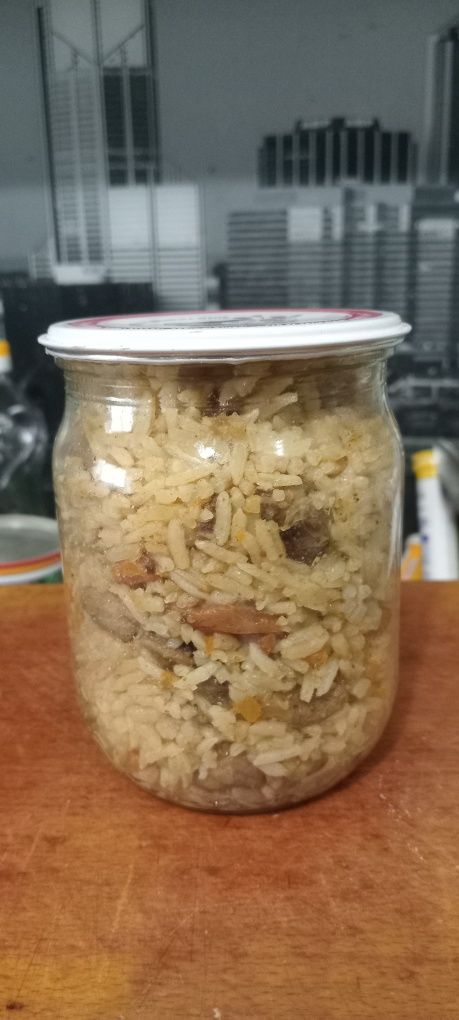 Плов с куриными желудками