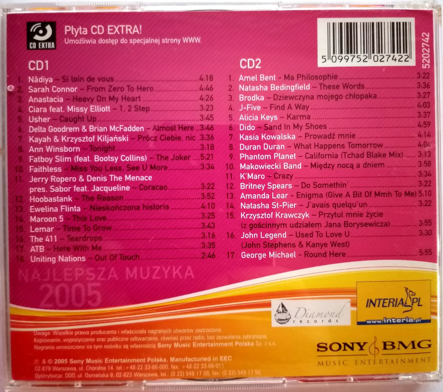 Najlepsza Muzyka 2005 Jak Zawsze RMF FM 2CD 2005r Usher ATB Makowiecki