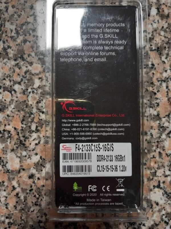 Memória RAM DDR4 G.SKILL (1 x 16 GB - 2133 MHz - CL 15 - Preto)