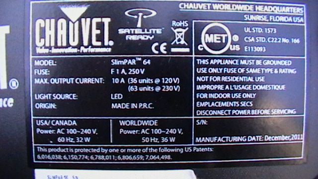 Светодиодный прожектор CHAUVET-64