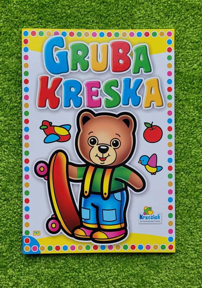 Kolorowanka z wierszykami Gruba Kreska Miś