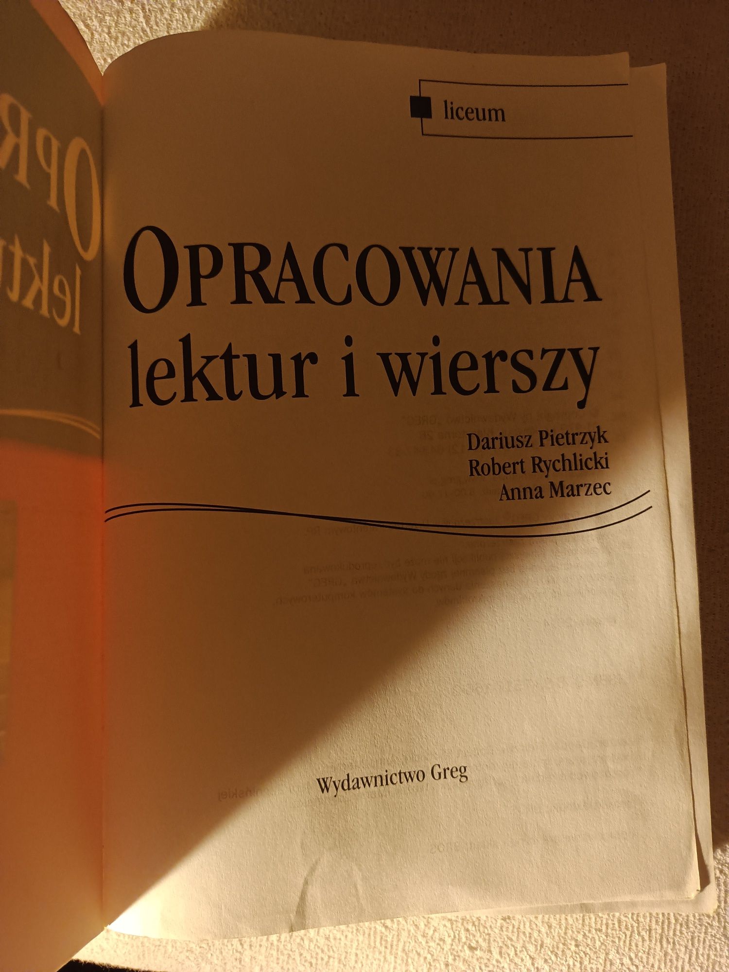 Opracowania lektur i wierszy