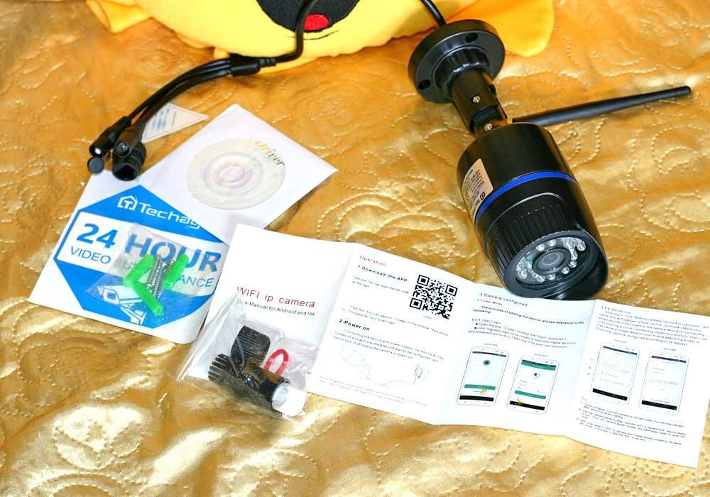 Цифровая беспроводная видеокамера наблюдения, Wi-Fi, Lan, карта памяти