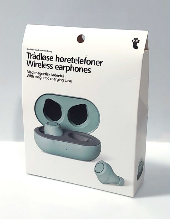 Słuchawki douszne zielone bezprzewodowe bluetooth - Flying Tiger NOWE