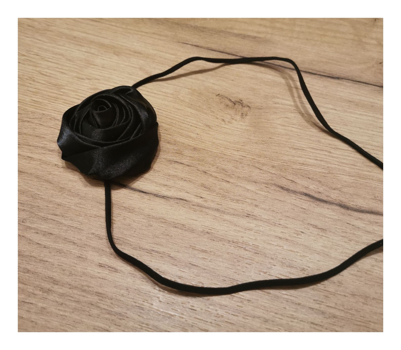 Czarny choker na szyję (dł. 100cm)   #róża #coquette #elegancki