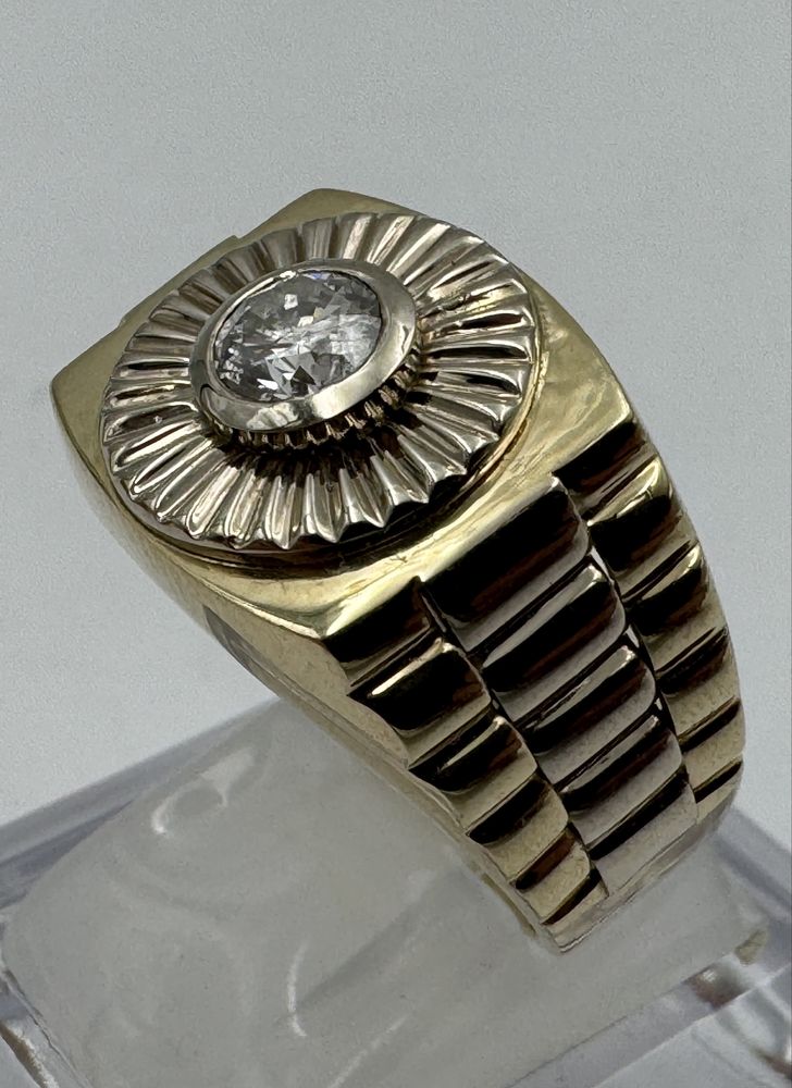 Złoty sygnet rolex diament 0,62 ct 585 7,92g r 22