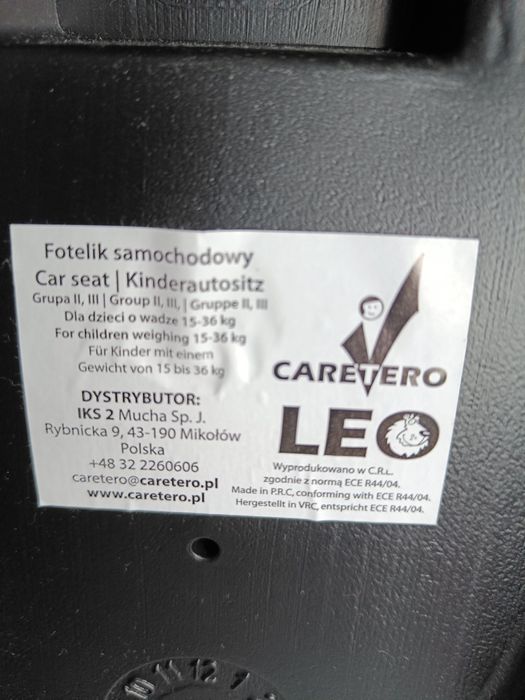 Fotelik samochodowy,podstawka Caretero Leo