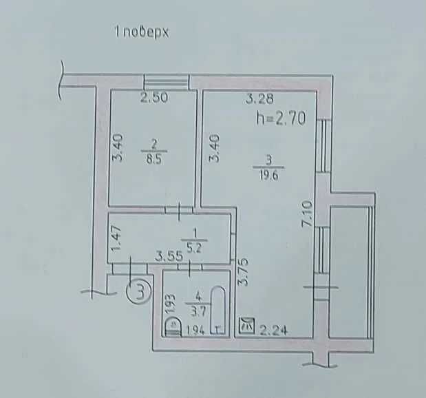 Продаж!2кім з РЕМОНТОМ. вул. Літературна 7Г. Газове опалення. балкон