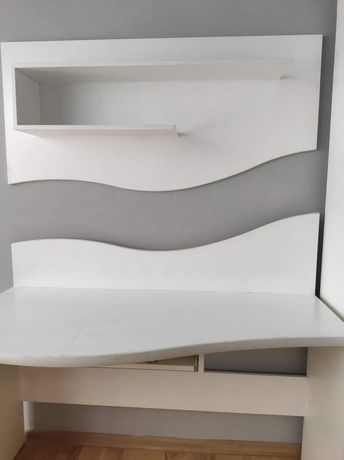 CZĘSTOCHOWA Białe biurko duże biała szafka półka
