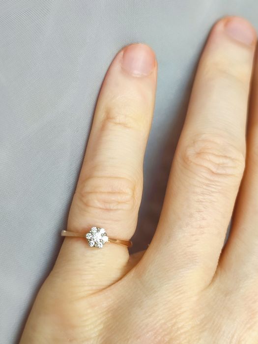 Элитное Новое Золотое Колечко с Натуральными Бриллиантами !