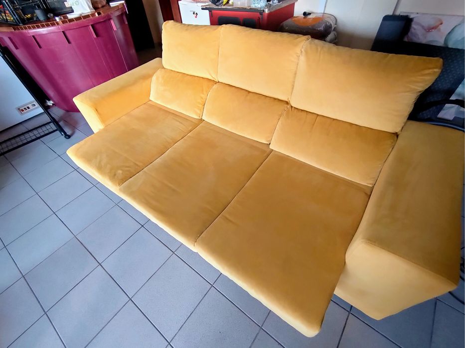 Sofa de 3 lugares com chaise longue amovivel