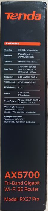 Tenda AX5700 RX27 Pro WiFi 6E Router64283907496323122