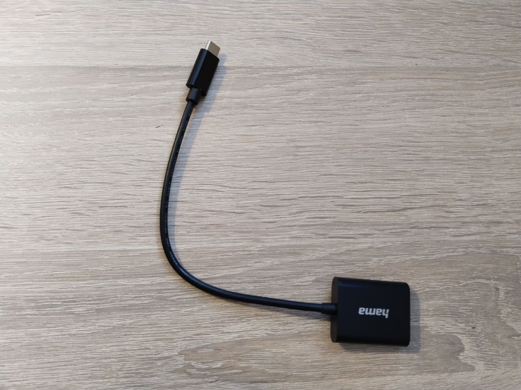Adapter USB -C wtyk-Gniazo USB C+Gniazdo Jack  200319