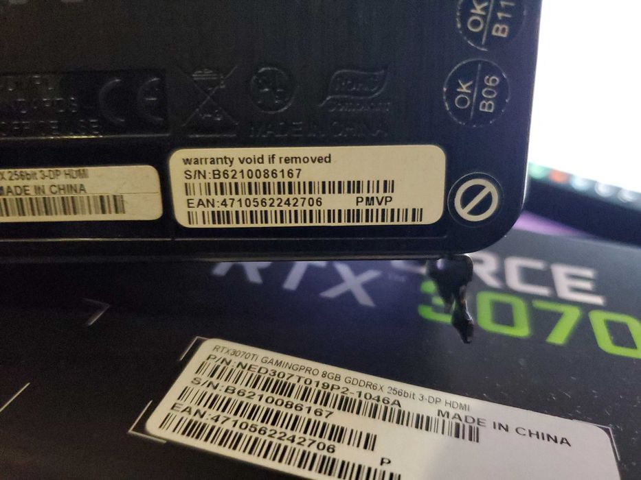 Відеокарта PALIT GamingPro Geforce RTX 3070Ti 8GB GDDR6X