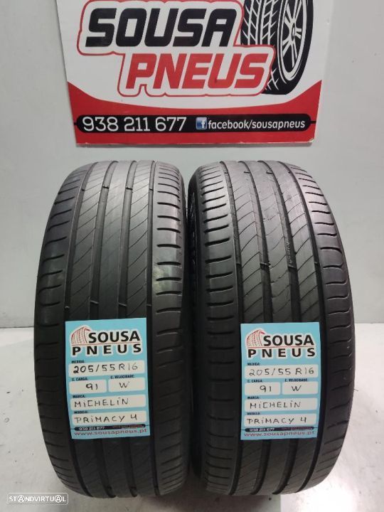 2 pneus semi novos 205-55r16 michelin - oferta dos portes 85 EUROS